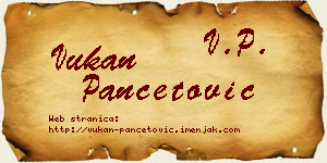 Vukan Pančetović vizit kartica